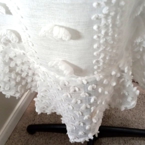 Women's Sz S White Dress with Different Decorative Balls, midi, Baby Doll look - Picture 3 of 4